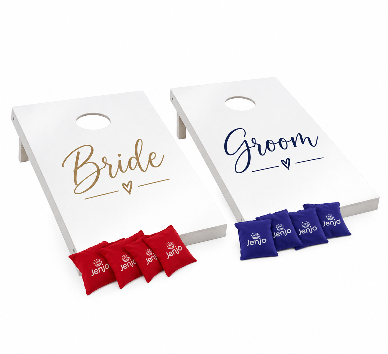 Cornhole Boards & Corn Bags Toss Game Hire - Bride & Groom