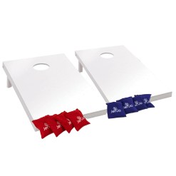 Cornhole Boards & Corn Bags Toss Game Hire - White