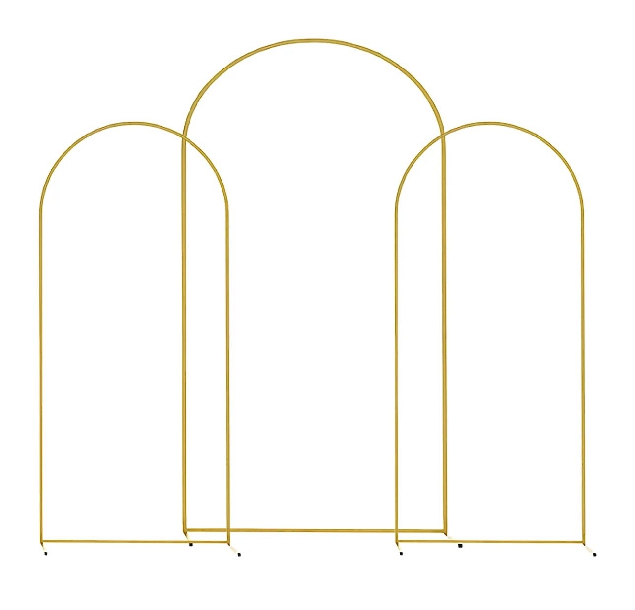 Round Arch Backdrop Hire (Set of 3) – Gold